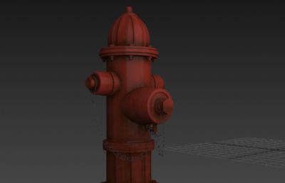 消防栓3D模型,带高模和低模,带贴图