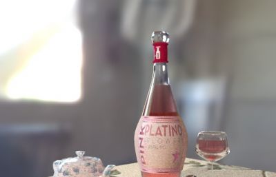 酒瓶红酒水壶钻石静物maya模型