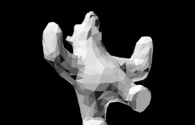 几何熊低面熊雕塑max模型