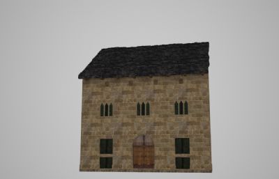 古代石头砖房子3D模型