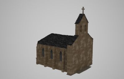 古欧教堂建筑3D模型