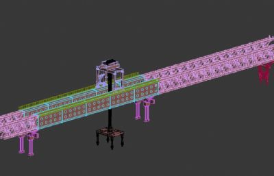 自动行走架桥机max模型,丢失一张钢丝.tif贴图