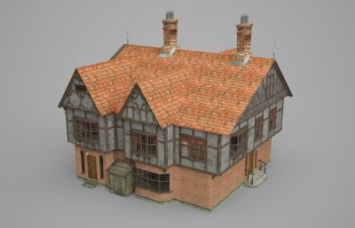 红瓦别墅建筑民居MAX模型
