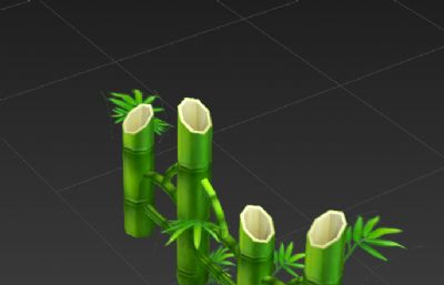 手绘竹子围栏3D模型