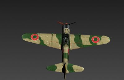 二战日本A6M2零式战机3D模型