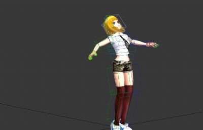 可爱女孩3D模型,带街舞动作