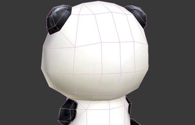 卡通熊猫台灯造型3D模型