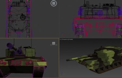 游戏中的豹二坦克3D模型