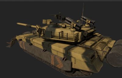 游戏中96坦克全套装备3D模型,PBR材质