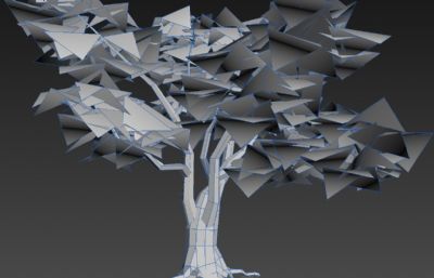 低模树3D模型白模