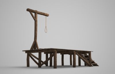 古代吊死处决场,刑罚场,法场3D模型
