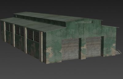 游戏里的厂房,仓库3D简模