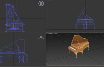 游戏里的钢琴3D模型简模