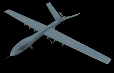 国庆阅兵装备-翼龙无人机3D模型，带贴图