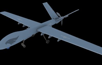 国庆阅兵装备-翼龙无人机3D模型，带贴图