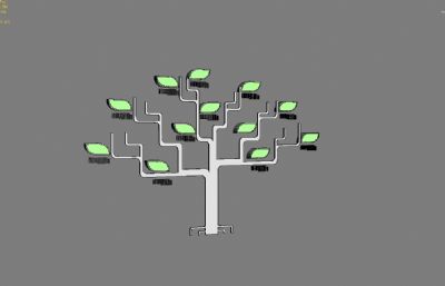 绿色生活抽象树景观小品3D模型