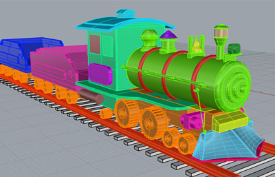 小火车,卡通运货小火车3DM模型