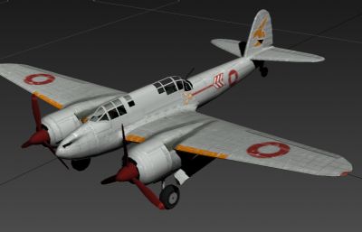 二战日军唯一全天候战斗机 ki-45屠龙飞机3D模型