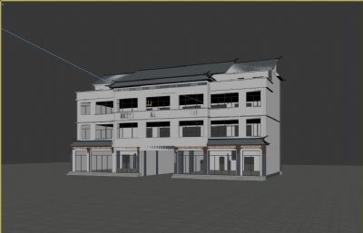 白族民居建筑房,三层办公楼3D模型