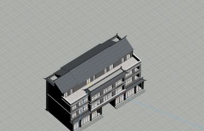 白族民居建筑房,三层办公楼3D模型