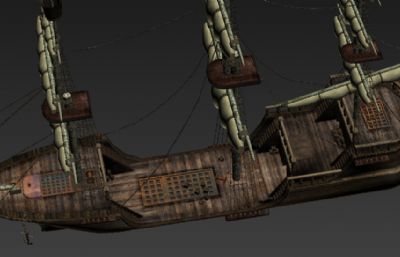 很久前做的古代帆船3D模型