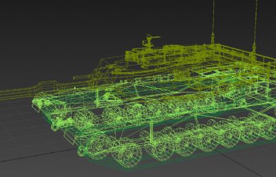 美国陆军装备M1A2主战坦克3D模型
