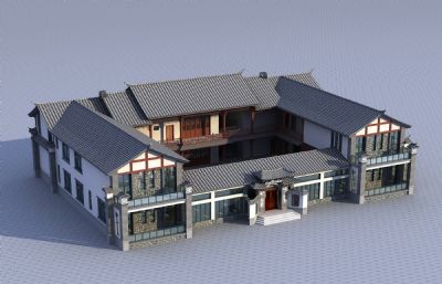 白族民居四合院3D模型