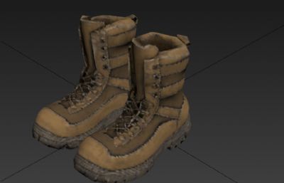 靴子,军靴,战斗靴3D游戏道具模型