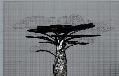 枝繁叶茂雕塑创意OBJ模型