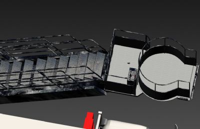 高空升降车3D模型,做旧效果,带10帧升起平台动画
