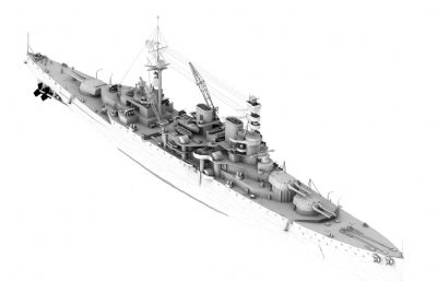 英国皇家海军反击号战列巡洋舰FBX模型
