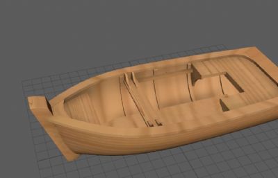 小木船maya2018模型