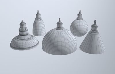 复古灯模,灯罩3D模型