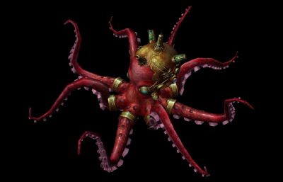 海底进化机械章鱼生物maya2015模型,有贴图