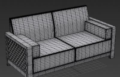 复古简约沙发,休闲椅3D模型,无贴图