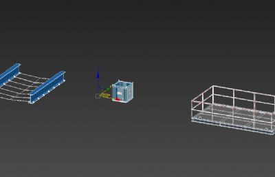 安全平网、废料斗、气体焊机平台3D模型