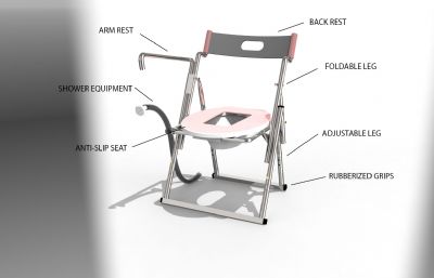 家用老人孕妇坐便椅坐便器STP图纸模型
