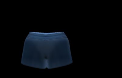 简单的牛仔超短裤maya模型