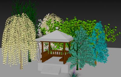小树林中的亭子3D模型