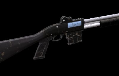 散弹枪3D模型,OBJ格式模型