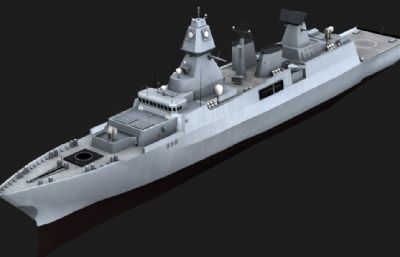 德国海军萨克森级护卫舰3D模型MAX,OBJ格式
