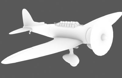 联合舰队九九式舰载轰炸机3D模型,MAX,OBJ格式白模