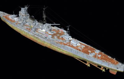 妙高号重巡洋舰OBJ模型,带贴图