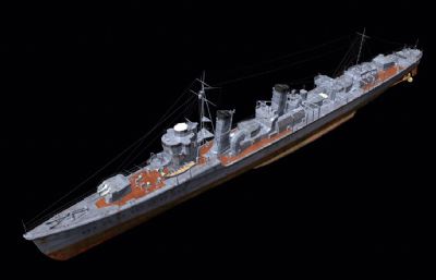 吹雪号驱逐舰OBJ模型,有贴图