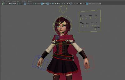 Ruby Rose鲁比·洛斯,动画RWBY女主角maya模型,带绑定,贴图全