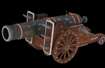 中华龙炮,红夷大炮3D模型,OBJ格式模型,带贴图