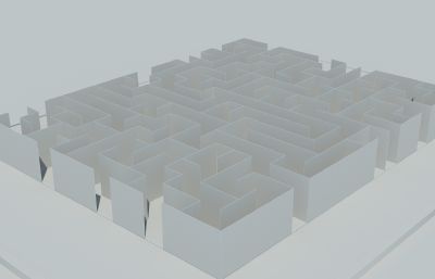 玻璃迷宮,密室逃脫游戲設施3D模型