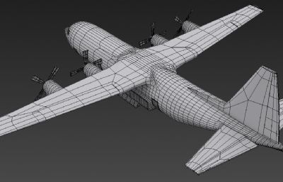 C-130大力神运输机3D模型白模