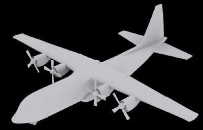 C-130大力神运输机3D模型白模