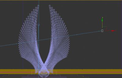 振翅高飞,双翅膀雕塑设计3D模型二